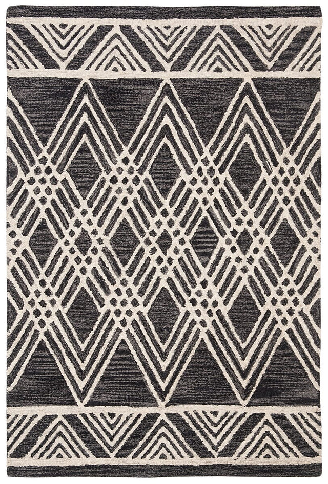 Safavieh Micro-Loop Mlp155H Charcoal / Ivory Geometric Area Rug