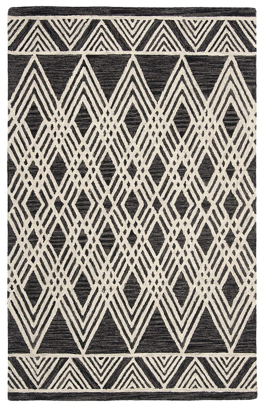 Safavieh Micro-Loop Mlp155H Charcoal / Ivory Geometric Area Rug