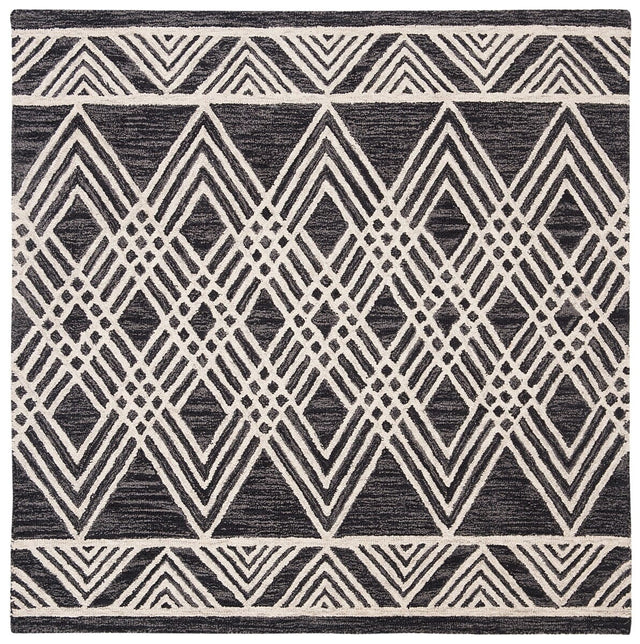 Safavieh Micro-Loop Mlp155H Charcoal / Ivory Geometric Area Rug