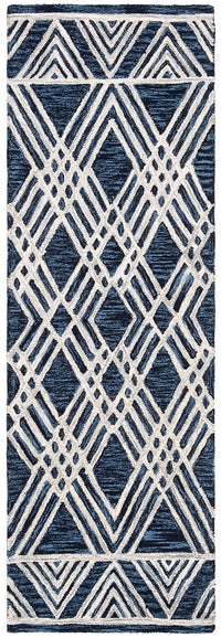 Safavieh Micro-Loop Mlp155N Navy / Ivory Moroccan Area Rug