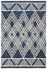 Safavieh Micro-Loop Mlp155N Navy / Ivory Rugs.