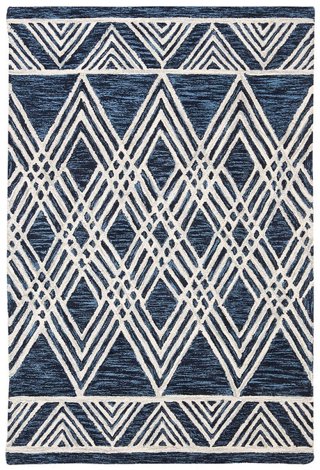 Safavieh Micro-Loop Mlp155N Navy / Ivory Moroccan Area Rug