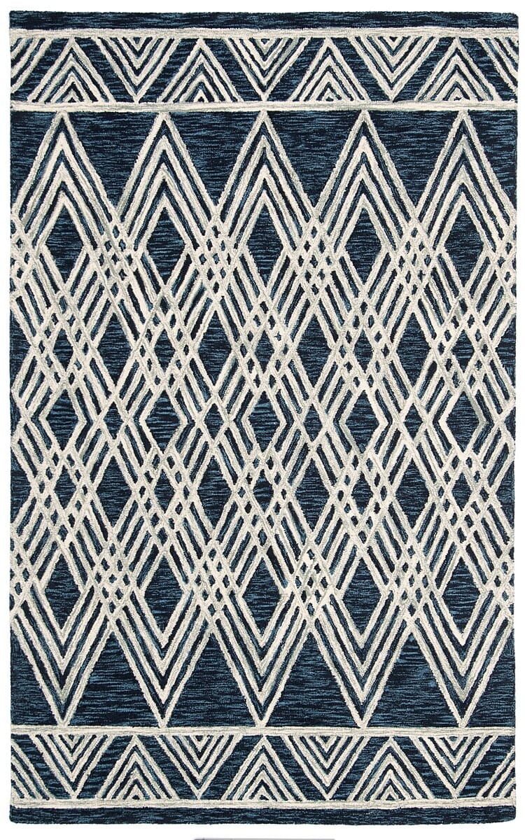 Safavieh Micro-Loop Mlp155N Navy / Ivory Moroccan Area Rug