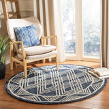Safavieh Micro-Loop Mlp155N Navy / Ivory Rugs.