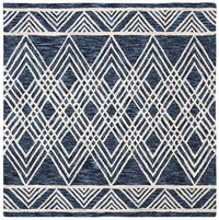 Safavieh Micro-Loop Mlp155N Navy / Ivory Moroccan Area Rug