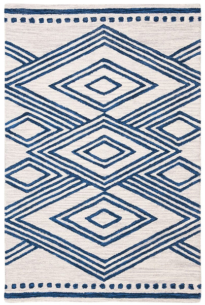 Safavieh Micro-Loop Mlp156A Ivory / Navy Area Rug