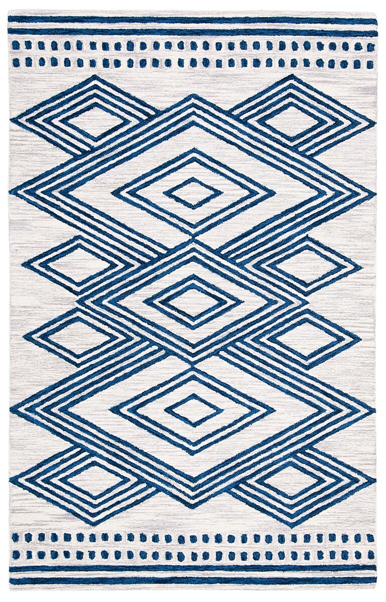 Safavieh Micro-Loop Mlp156A Ivory / Navy Area Rug