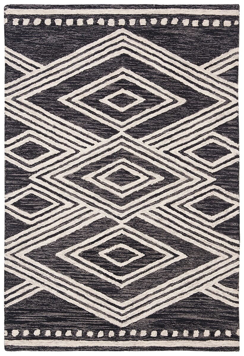 Safavieh Micro-Loop Mlp156H Charcoal / Ivory Area Rug