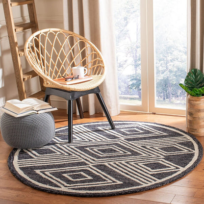 Safavieh Micro-Loop Mlp156H Charcoal / Ivory Area Rug