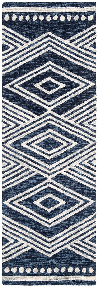 Safavieh Micro-Loop Mlp156N Navy / Ivory Moroccan Area Rug