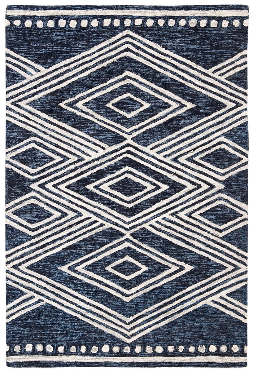 Safavieh Micro Loop Mlp156N Navy/Ivory Rug.