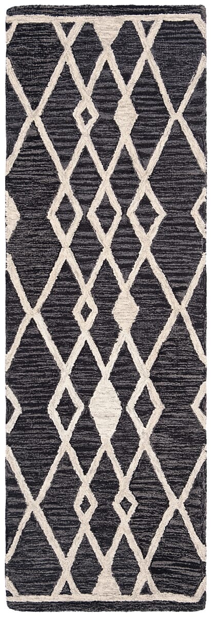 Safavieh Micro-Loop Mlp157H Charcoal / Ivory Moroccan Area Rug