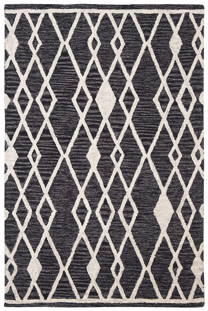 Safavieh Micro-Loop Mlp157H Charcoal / Ivory Moroccan Area Rug