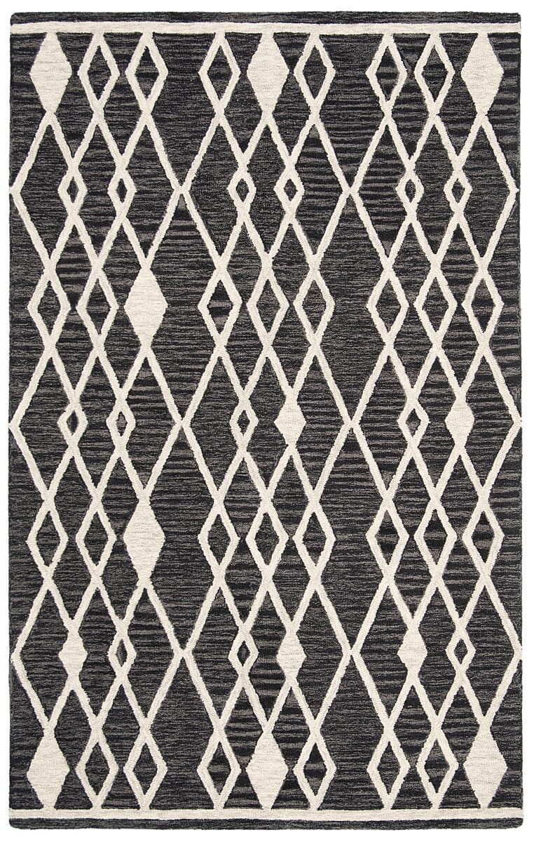 Safavieh Micro-Loop Mlp157H Charcoal / Ivory Moroccan Area Rug