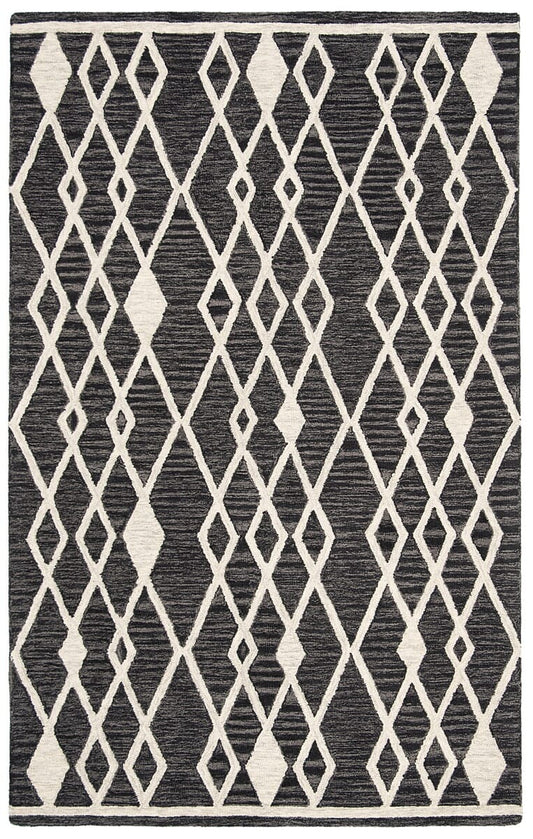 Safavieh Micro-Loop Mlp157H Charcoal / Ivory Moroccan Area Rug