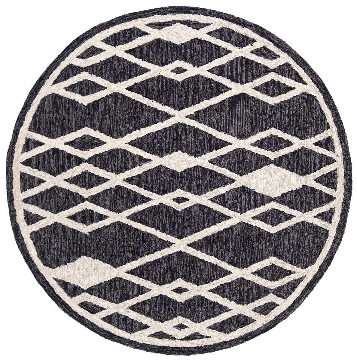 Safavieh Micro-Loop Mlp157H Charcoal / Ivory Moroccan Area Rug