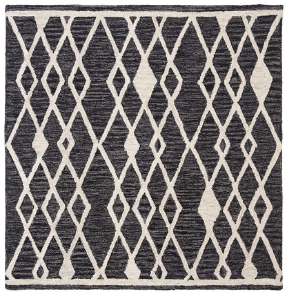 Safavieh Micro-Loop Mlp157H Charcoal / Ivory Moroccan Area Rug