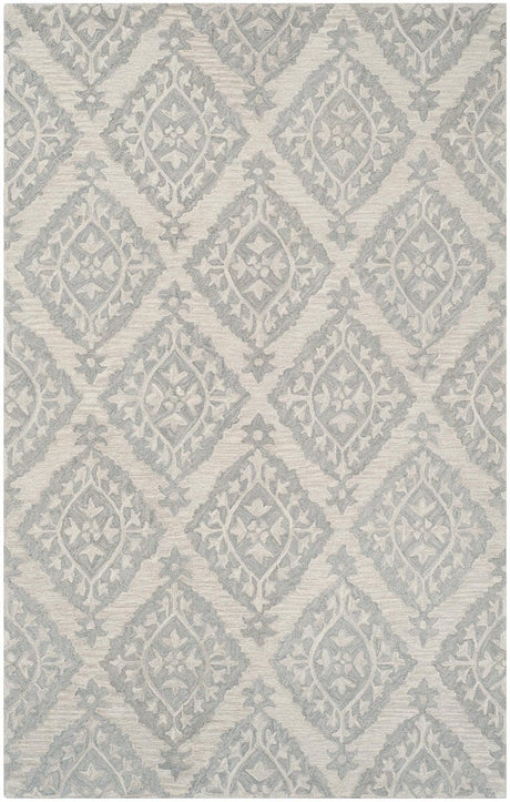 Safavieh Micro-Loop Mlp210A Light Grey Damask Area Rug