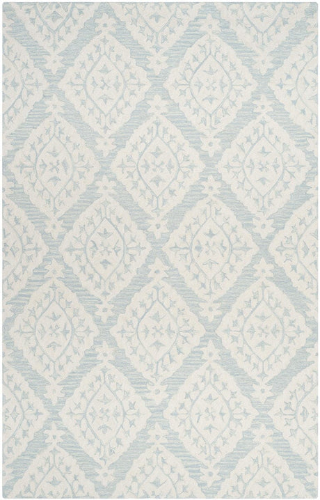 Safavieh Micro-Loop Mlp210C Light Blue Damask Area Rug