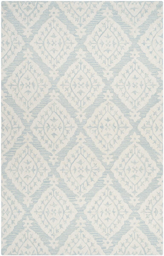 Safavieh Micro-Loop Mlp210C Light Blue Damask Area Rug