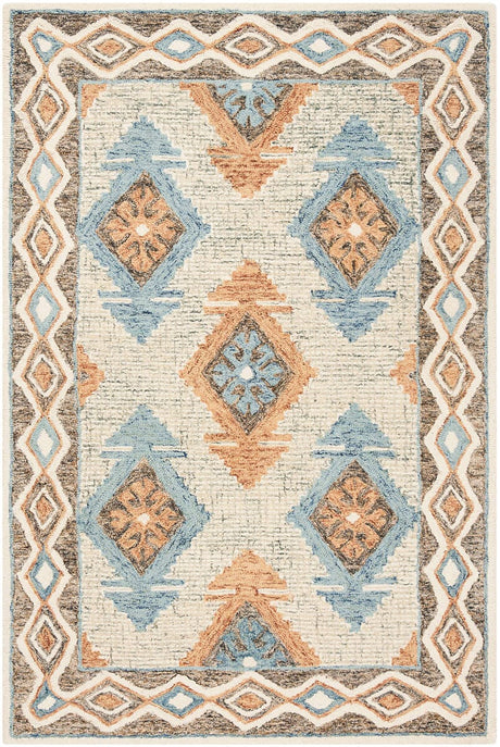 Safavieh Micro-Loop Mlp401A Blue / Beige Southwestern Area Rug