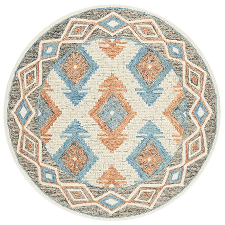 Safavieh Micro-Loop Mlp401A Blue / Beige Southwestern Area Rug