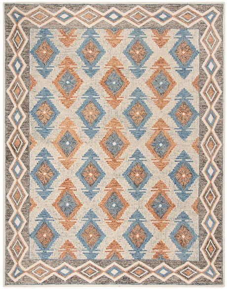 Safavieh Micro-Loop Mlp401A Blue / Beige Southwestern Area Rug