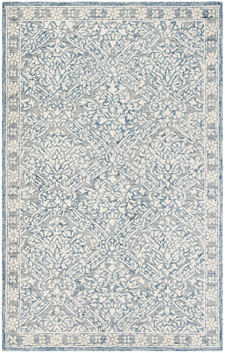 Safavieh Micro-Loop Mlp510M Blue / Ivory Rugs.