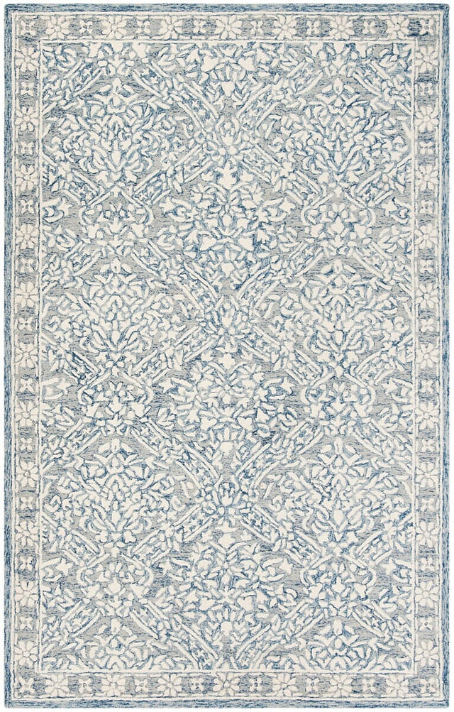 Safavieh Micro-Loop Mlp510M Blue / Ivory Rugs.