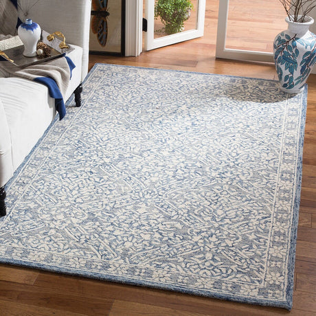 Safavieh Micro-Loop Mlp510M Blue / Ivory Rugs.