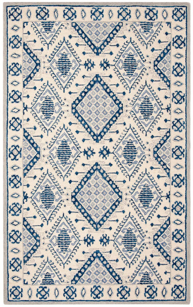 Safavieh Micro-Loop Mlp511M Ivory / Blue Area Rug