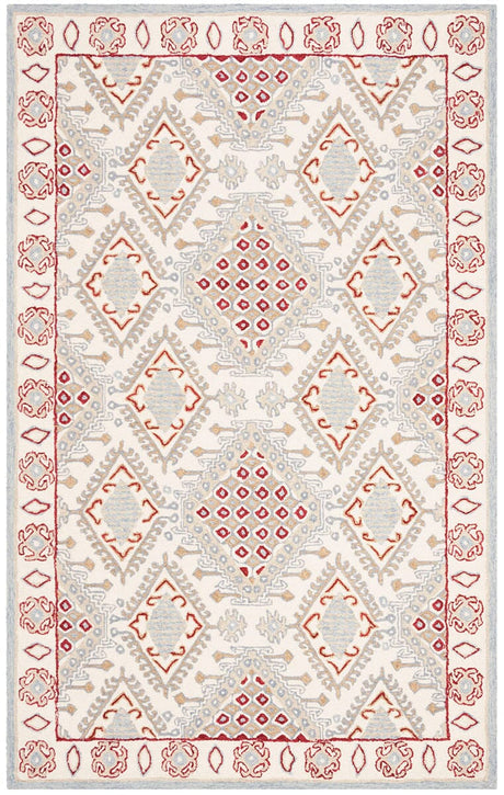 Safavieh Micro-Loop Mlp511Q Ivory / Red Area Rug