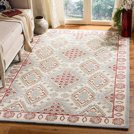 Safavieh Micro-Loop Mlp511Q Ivory / Red Area Rug