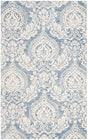 Safavieh Micro-Loop Mlp512M Blue / Ivory Damask Area Rug