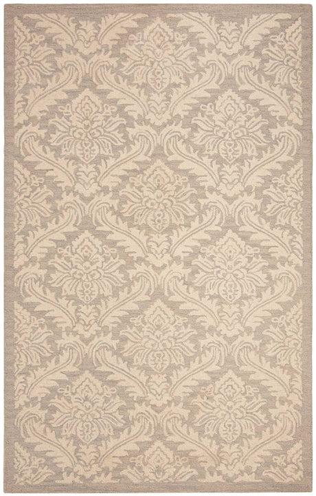 Safavieh Micro-Loop Mlp513G Silver Damask Area Rug