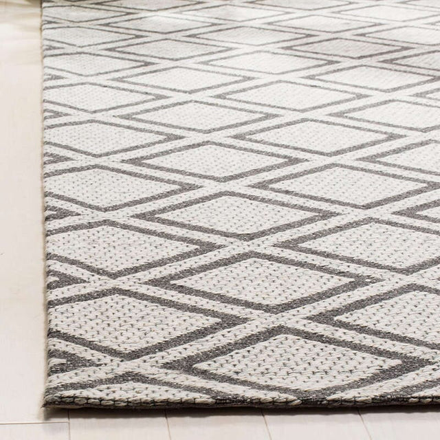 Safavieh Micro-Loop Mlp514G Silver / Dark Grey Geometric Area Rug