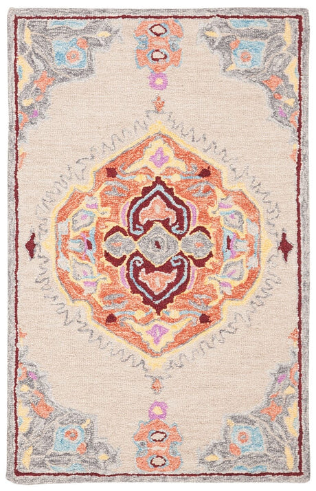 Safavieh Micro-Loop Mlp551B Beige / Orange Area Rug