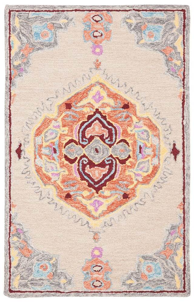 Safavieh Micro-Loop Mlp551B Beige / Orange Area Rug