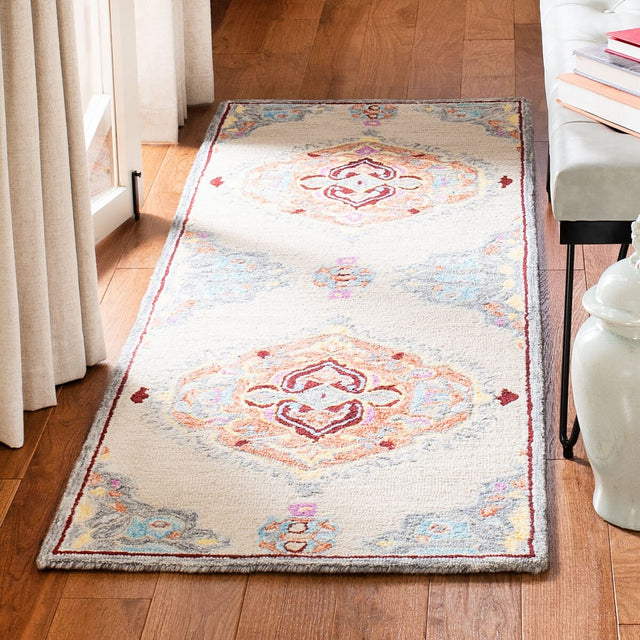 Safavieh Micro-Loop Mlp551B Beige / Orange Area Rug