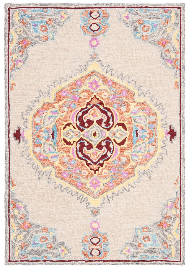 Safavieh Micro-Loop Mlp551B Beige / Orange Area Rug