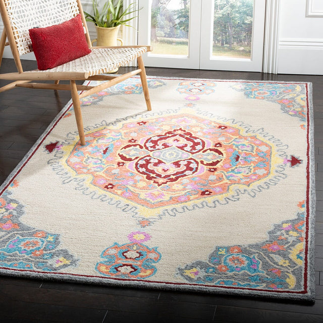 Safavieh Micro-Loop Mlp551B Beige / Orange Area Rug