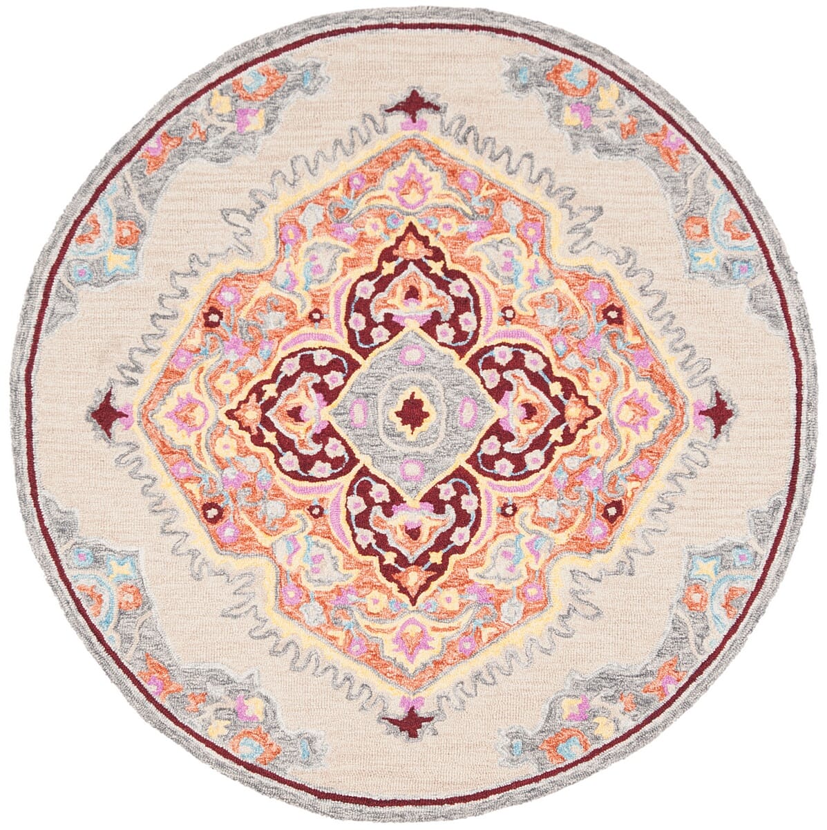 Safavieh Micro-Loop Mlp551B Beige / Orange Area Rug