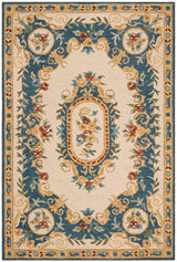 Safavieh Micro-Loop Mlp601A Cream / Blue Rugs.