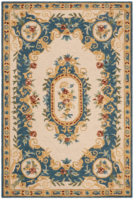 Safavieh Micro-Loop Mlp601A Cream / Blue Area Rug