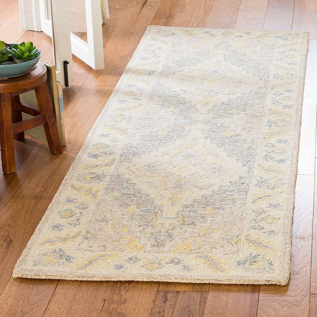 Safavieh Micro-Loop Mlp602B Beige / Grey Area Rug