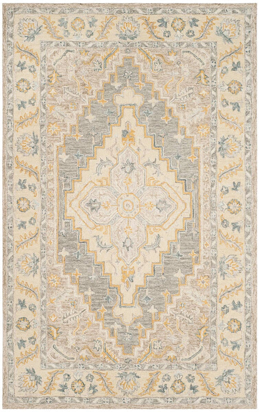 Safavieh Micro-Loop Mlp602B Beige / Grey Area Rug