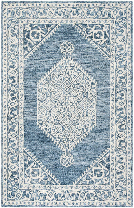 Safavieh Micro-Loop Mlp605M Blue / Ivory Rugs.