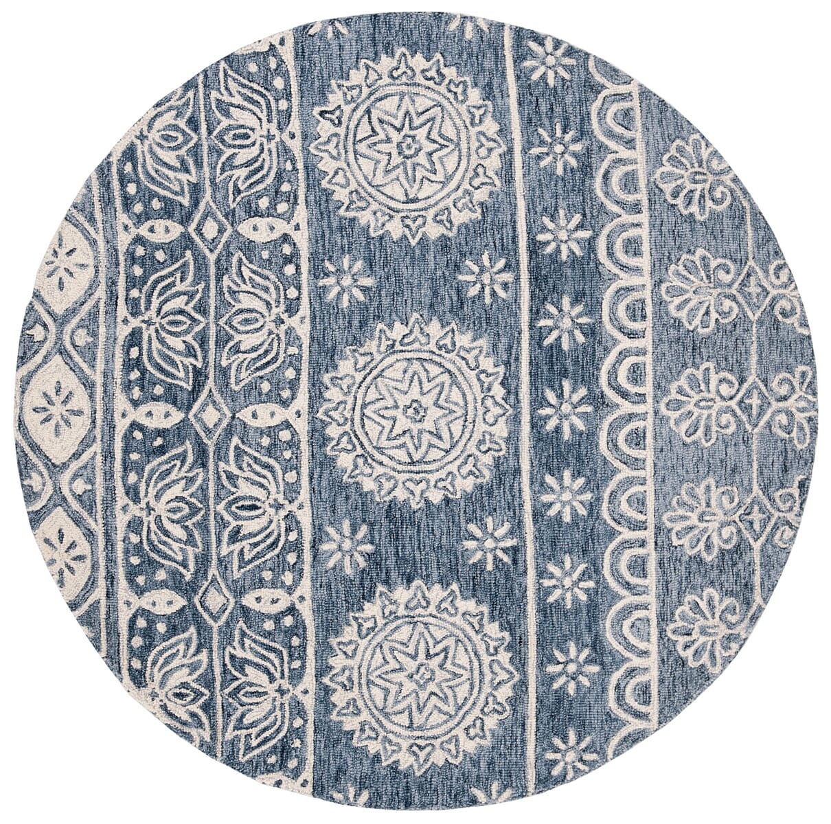 Safavieh Micro-Loop Mlp607M Blue / Ivory Rugs.