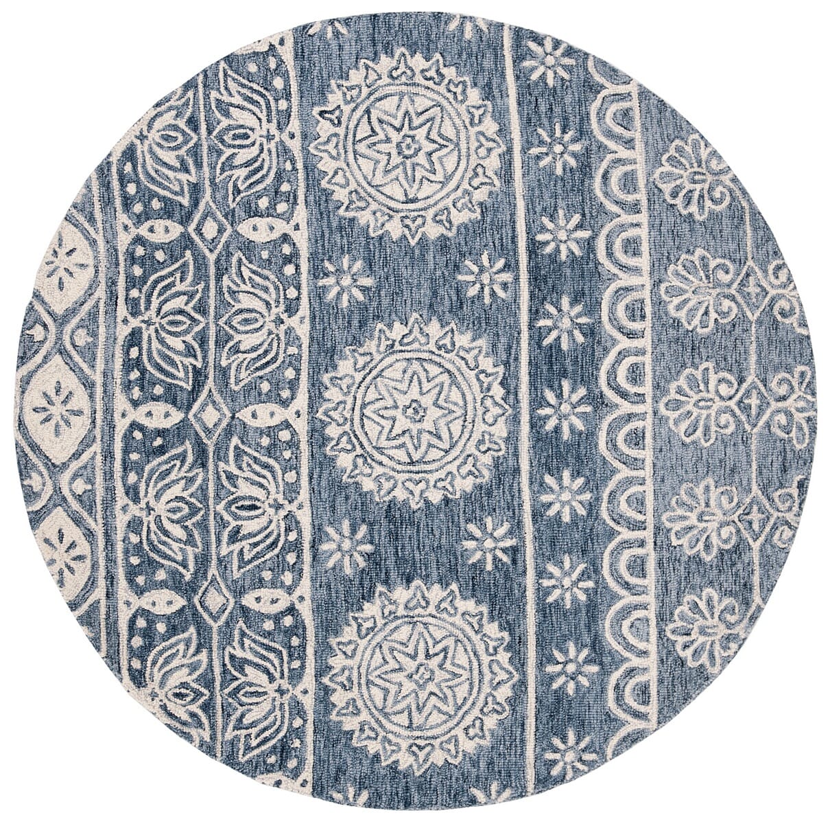 Safavieh Micro-Loop Mlp607M Blue / Ivory Bohemian Area Rug