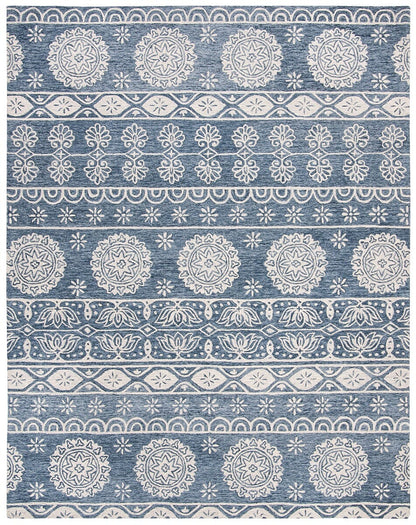 Safavieh Micro-Loop Mlp607M Blue / Ivory Bohemian Area Rug